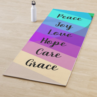 Multi Colour Stripe With Optional Text Yoga Mat