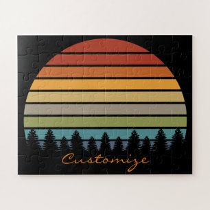 Multi-colour striped sun with trees Thunder_Cove Jigsaw Puzzle