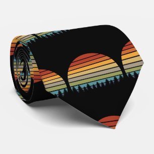 Multi-colour striped sun with trees Thunder_Cove Tie