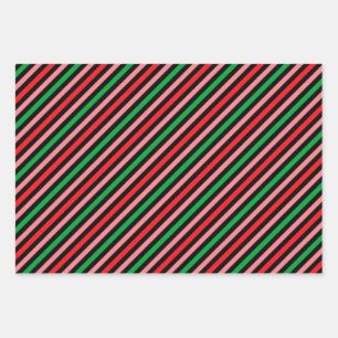 Multi Colour Stripes Design Perfect Christmas Gift Wrapping Paper Sheet