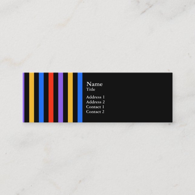 Multi Colour Stripes Mini Business Card (Front)