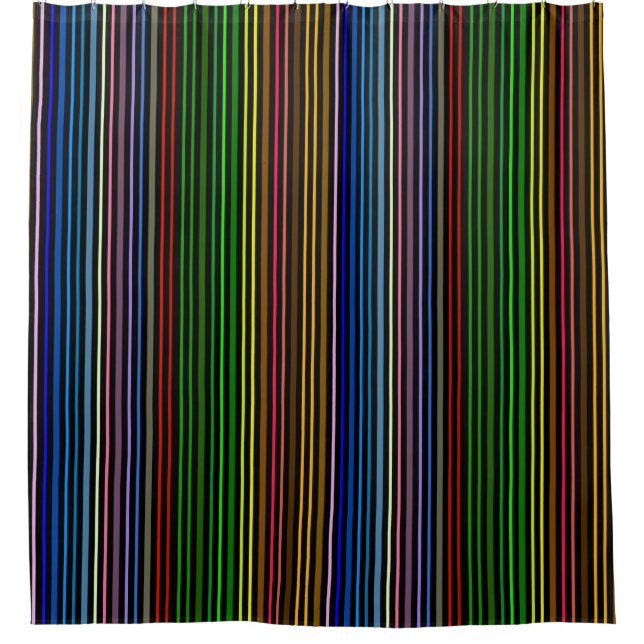 Multi Colour Stripes  Shower Curtain (Front)