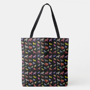 Multi-colour Swedish Dala Horses Tote Bag