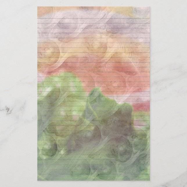 Multi Colour Swirls stationery-optional lines Stationery (Front)