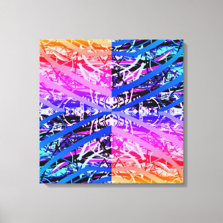 Multi-Colour Tangled Wires Abstract Canvas Print