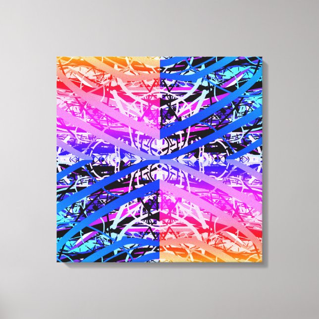 Multi-Colour Tangled Wires Abstract Canvas Print (Front)