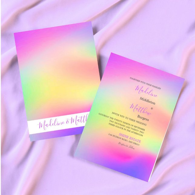 Multi Colour Tie Dye Modern Wedding Invitation (Creator Uploaded)