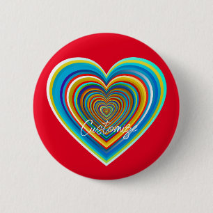 Multi-colour Valentine Heart Thunder_Cove 6 Cm Round Badge