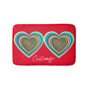 Multi-colour Valentine Heart Thunder_Cove Bath Mat