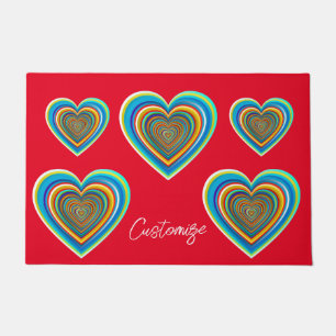 Multi-colour Valentine Heart Thunder_Cove  Doormat