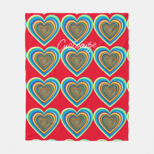 Multi-colour Valentine Heart Thunder_Cove Fleece Blanket