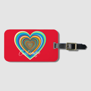 Multi-colour Valentine Heart Thunder_Cove Luggage Tag