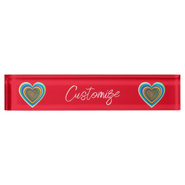 Multi-colour Valentine Heart Thunder_Cove  Nameplate (Front)
