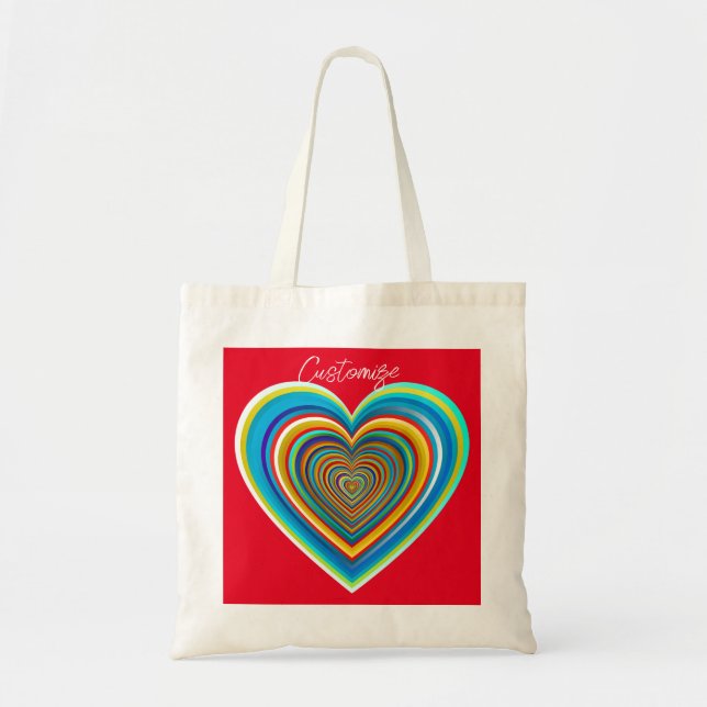 Multi-colour Valentine Heart Thunder_Cove Tote Bag (Front)