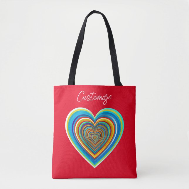 Multi-colour Valentine Heart Thunder_Cove  Tote Bag (Front)