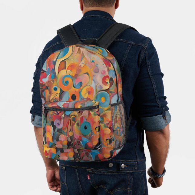 Multi-coloured abstract Backpack (Insitu (Model))