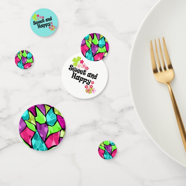 Multi-coloured abstract confetti (Group)