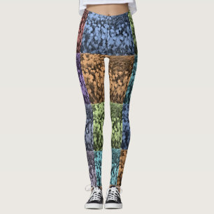Multi-Coloured Abstract Floral Leggings