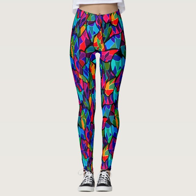 Multi-coloured abstract leggings (Front)