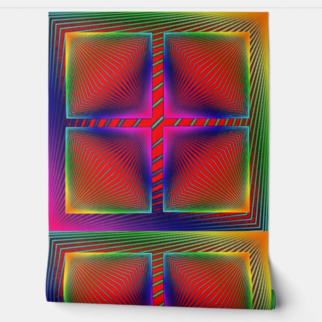  Multi-Coloured Abstract Peel and Stick Wallper Wallpaper (Unrolling)