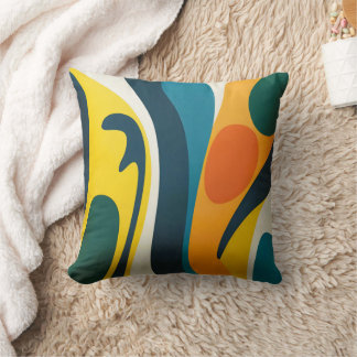 Multi-Coloured Abstract Square Pillow 