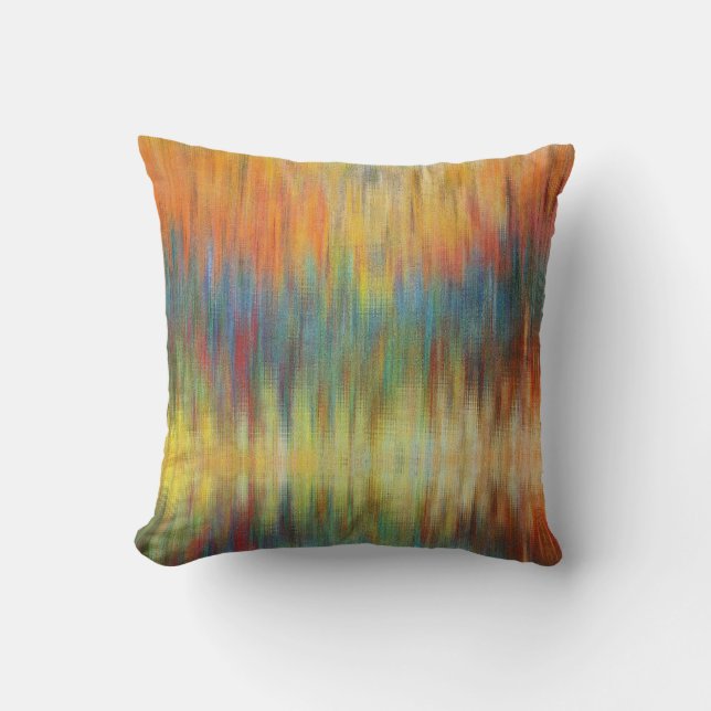 Multi Coloured Abstract Throw Pillow (Front)