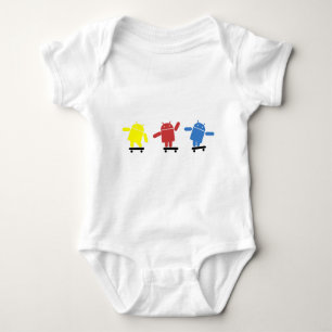 Multi Coloured Android Skateboarder Baby Bodysuit