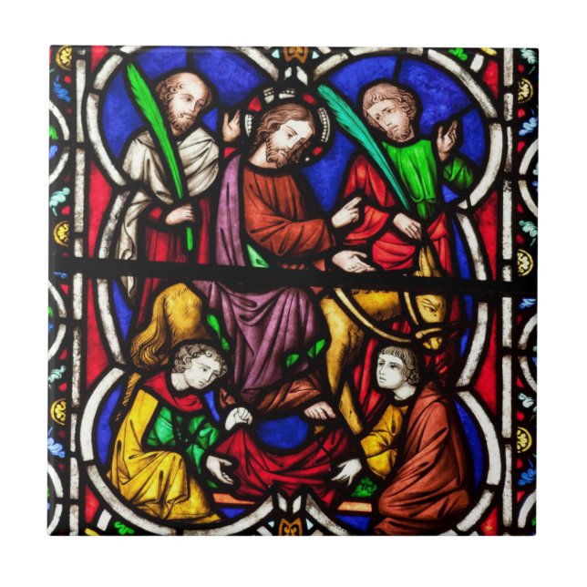 Multi Coloured Bible Scene Tile (Front)