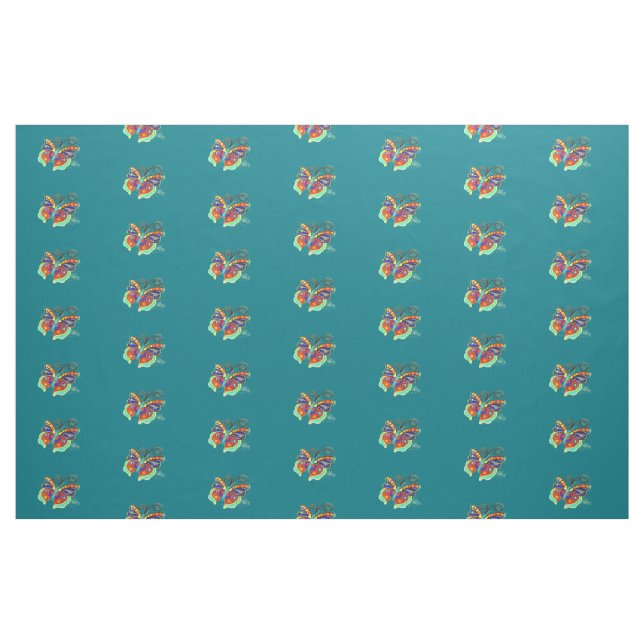 multi-coloured butterflies pattern fabric (Fat Quarter)