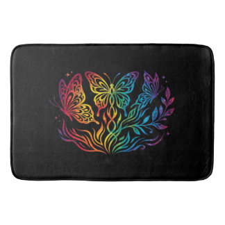 Multi Coloured Butterfly Bath Mat