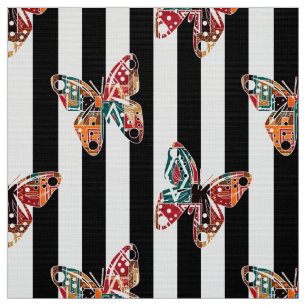 Multi-coloured butterfly fabric