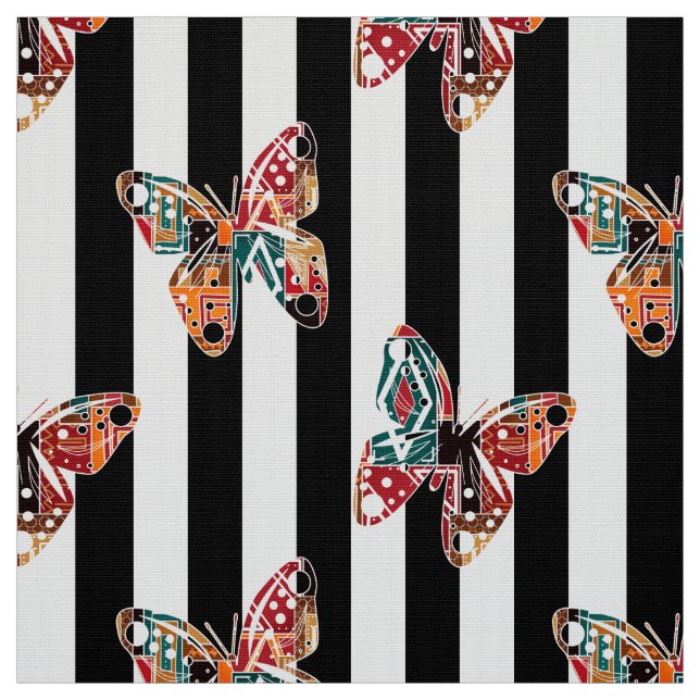 Multi-coloured butterfly fabric (Swatch)