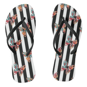 Multi-coloured butterfly jandals