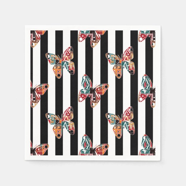 Multi-coloured butterfly napkin (Front)