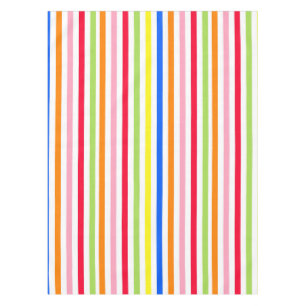 Multi Coloured Candy Stripes Queen Size Tablecloth