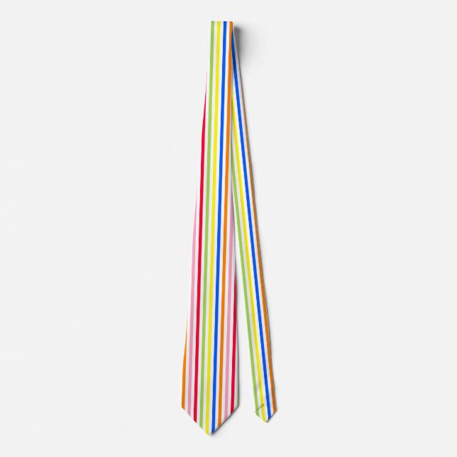 Multi Coloured Candy Stripes Tie (Front)