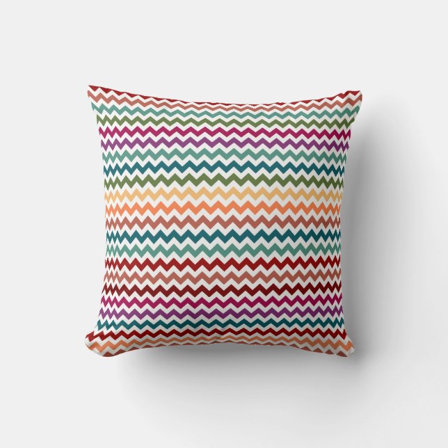 Multi-Coloured Chevrons | Customisable Pillow (Front)