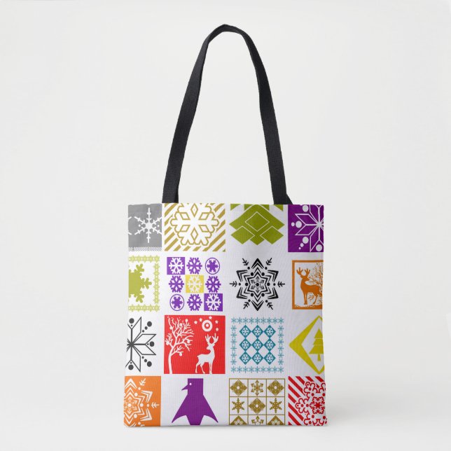 Multi-coloured Christmas Tote Bag (Front)