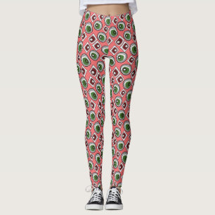Multi-coloured circles and retro sixties  leggings