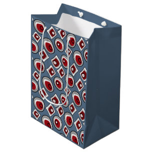 Multi-coloured circles and rings retro sixties medium gift bag