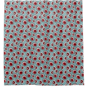 Multi-coloured circles and rings retro sixties shower curtain
