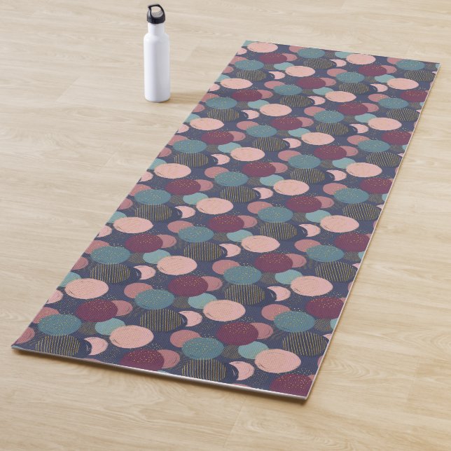 Multi-Coloured Circles Yoga Mat – Vibrant, Non-Sli (In Situ)