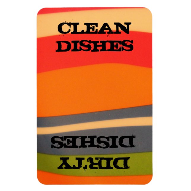 Multi Coloured Clean/Dishes Dirty/Dishes Magnet (Vertical)