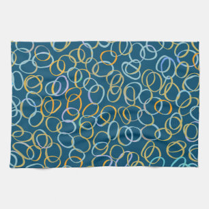 Multi Coloured Cool Abstract Pattern Tea Towel