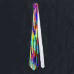 Multi-Coloured Crystalline Block Pattern Tie<br><div class="desc">Multi-Coloured Crystalline Block Pattern</div>