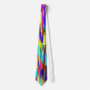 Multi-Coloured Crystalline Block Pattern Tie