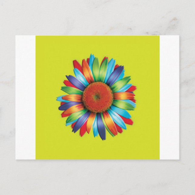 Multi-coloured Daisy Postcard (Front)