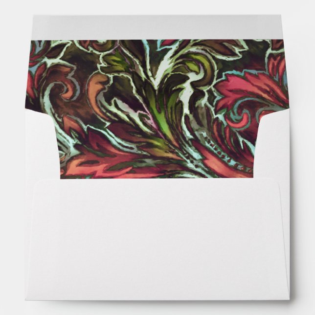 Multi Coloured Dazzling Damask Envelope (Back (Bottom))