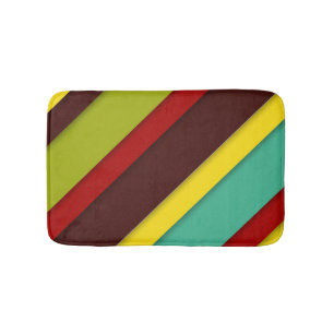 Multi-Coloured Diagonal Stripes Bath Mat