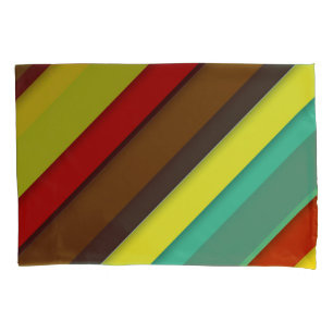 Multi-Coloured Diagonal Stripes Pillowcase